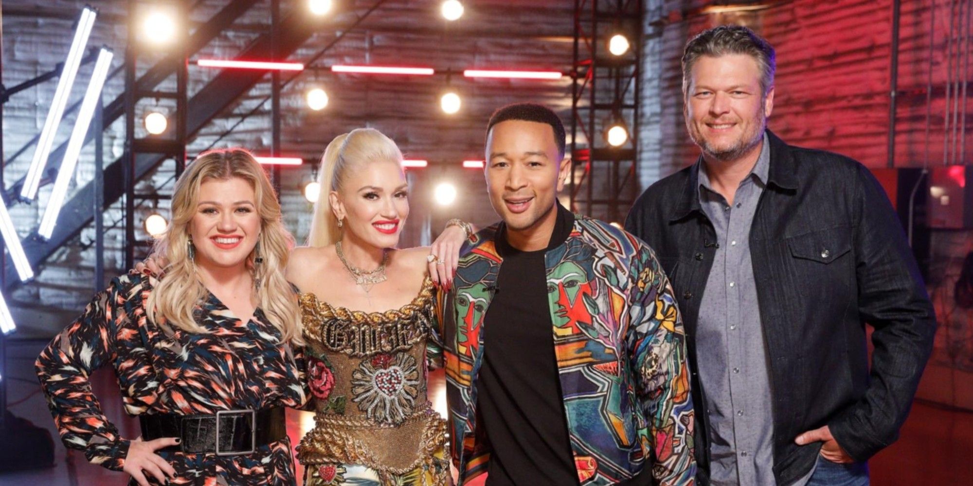 Kelly Clarkson, Gwen Stefani, John Legend, and Blake Shelton on The Voice season 19