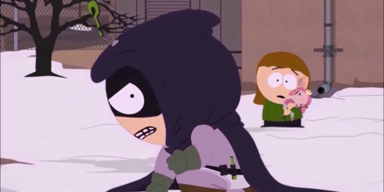 Kenny as Mysterion in South Park..