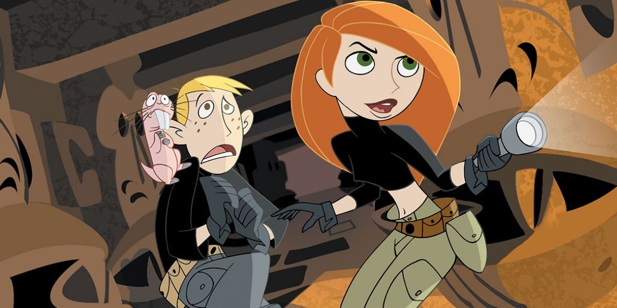 Kim Possible, Ron Stoppable, and Rufus on a mission