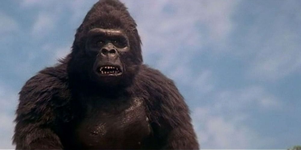 King Kong Lives で怒っているキング コングのクローズ アップ