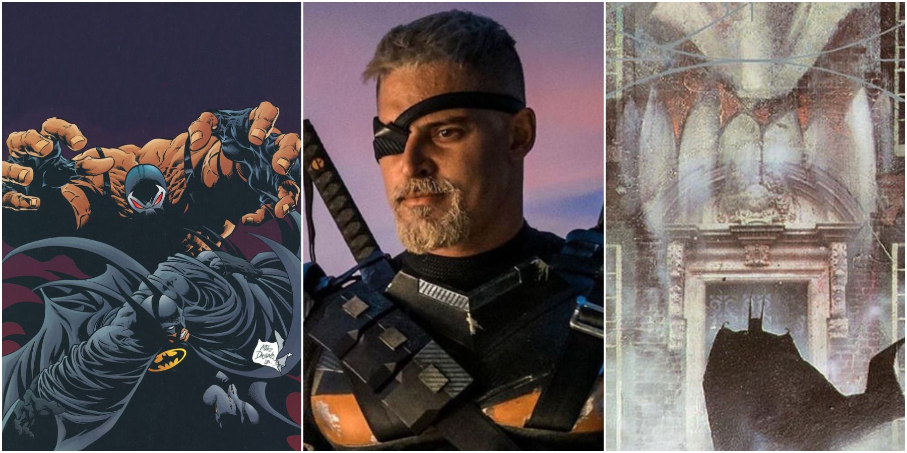 The iconic Knightfall comic book arc, Joe Mangiello's Deathstroke in Justice League and the haunting Arkham Asylum: A Serious House on Serious Earth comic