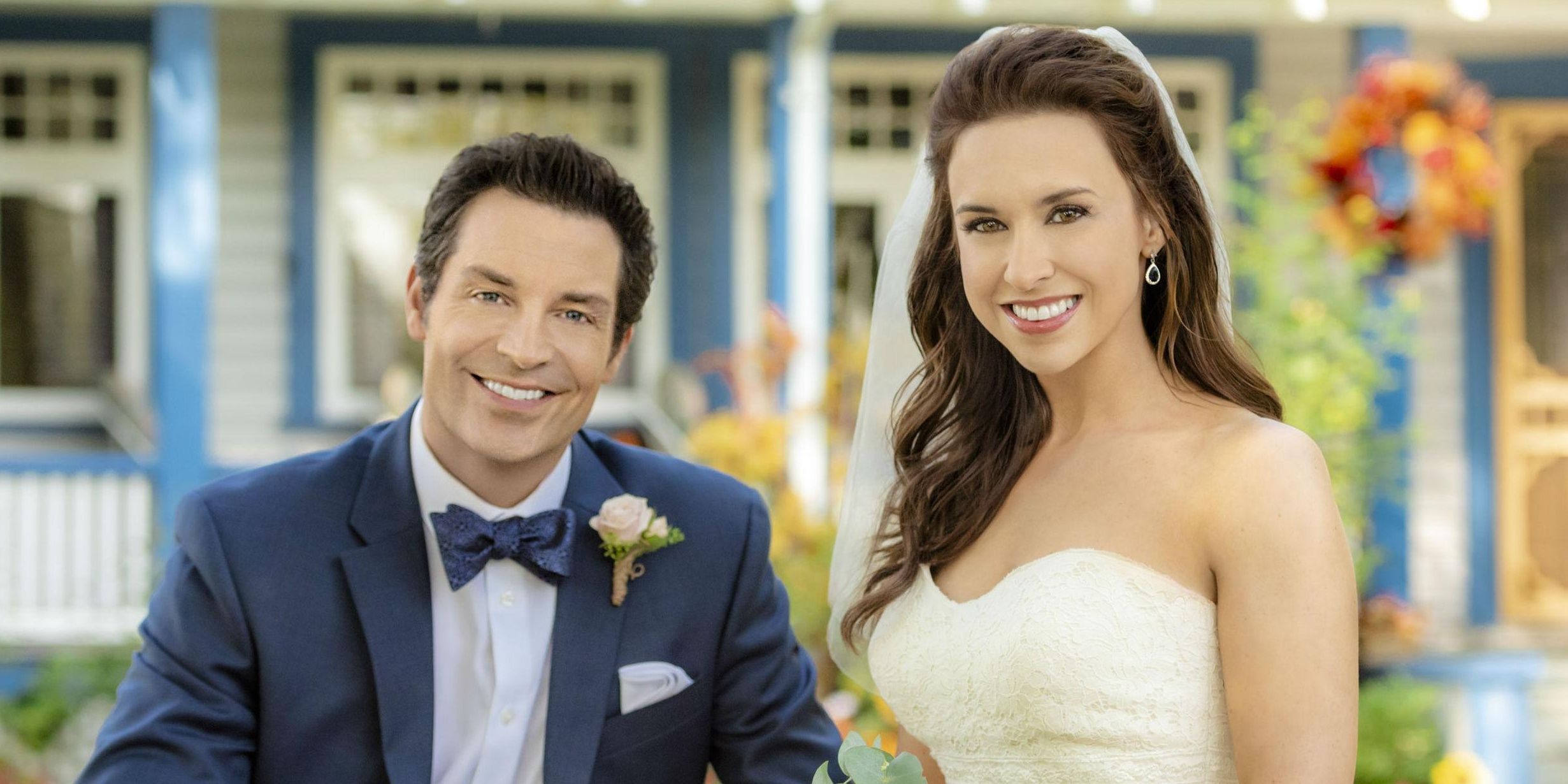 Lacey Chabert and Brennan Elliott in the Hallmark Channel movie &quot;All of My Heart: The Wedding.&quot;