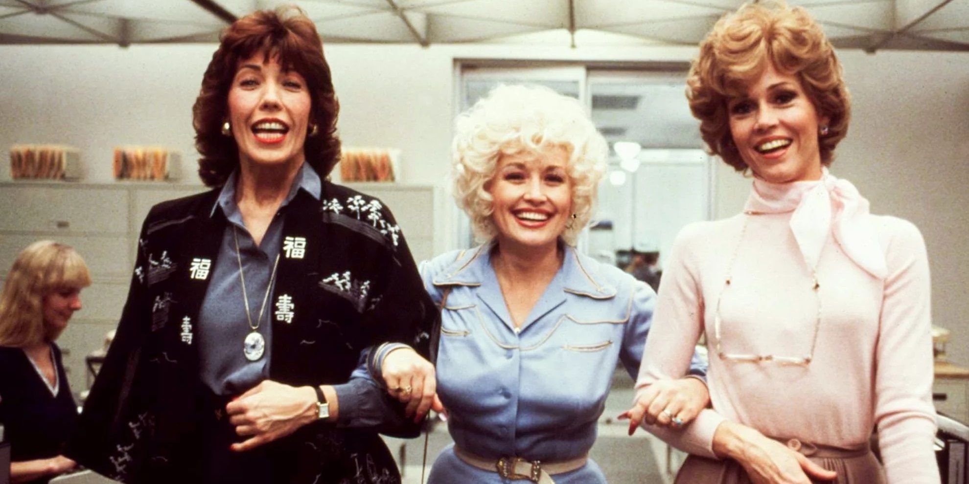 Lily Tomlin, Dolly Parton, and Jane Fonda in 9 to 5