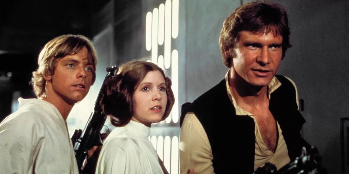Luke, Leia, and Han on the Death Star in Star Wars