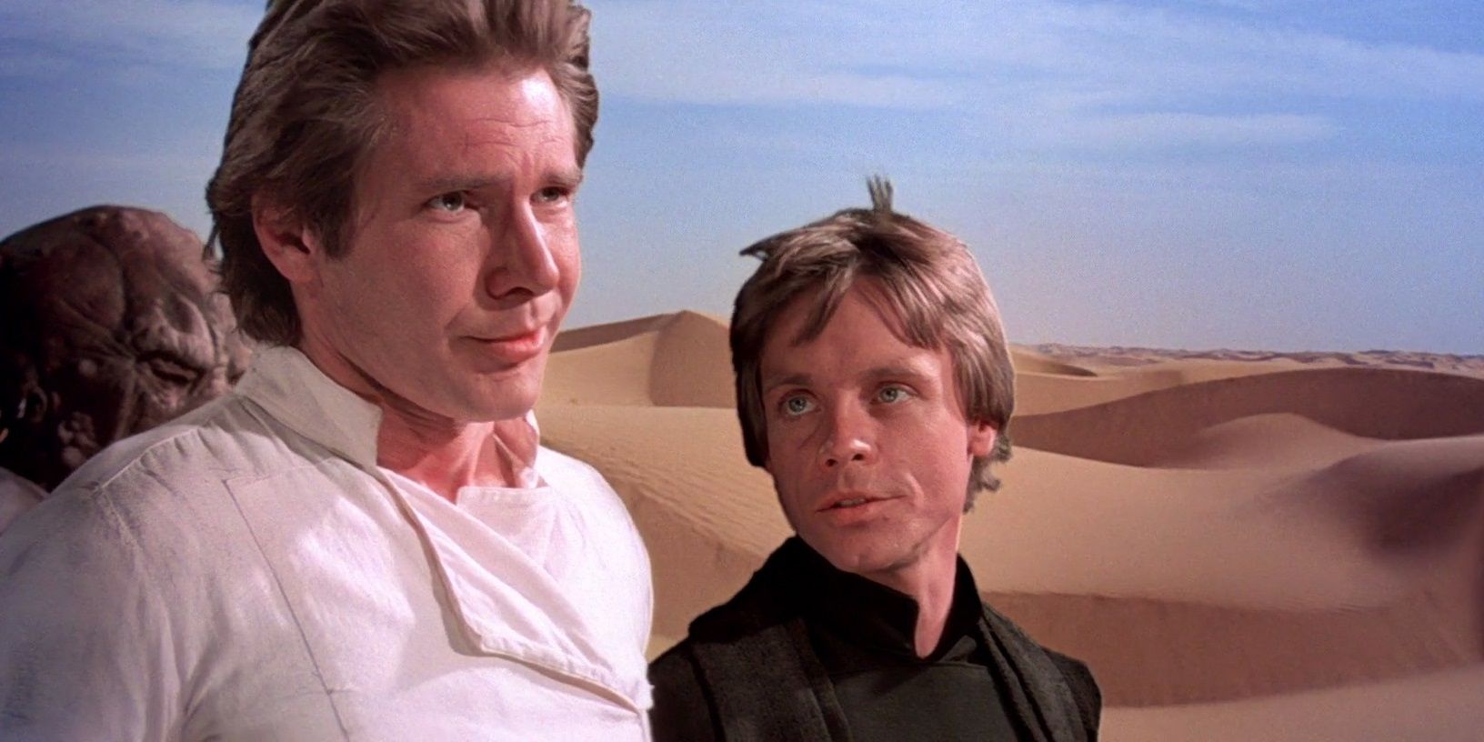 Luke and Han over the Tatooine desert in Return of the Jedi
