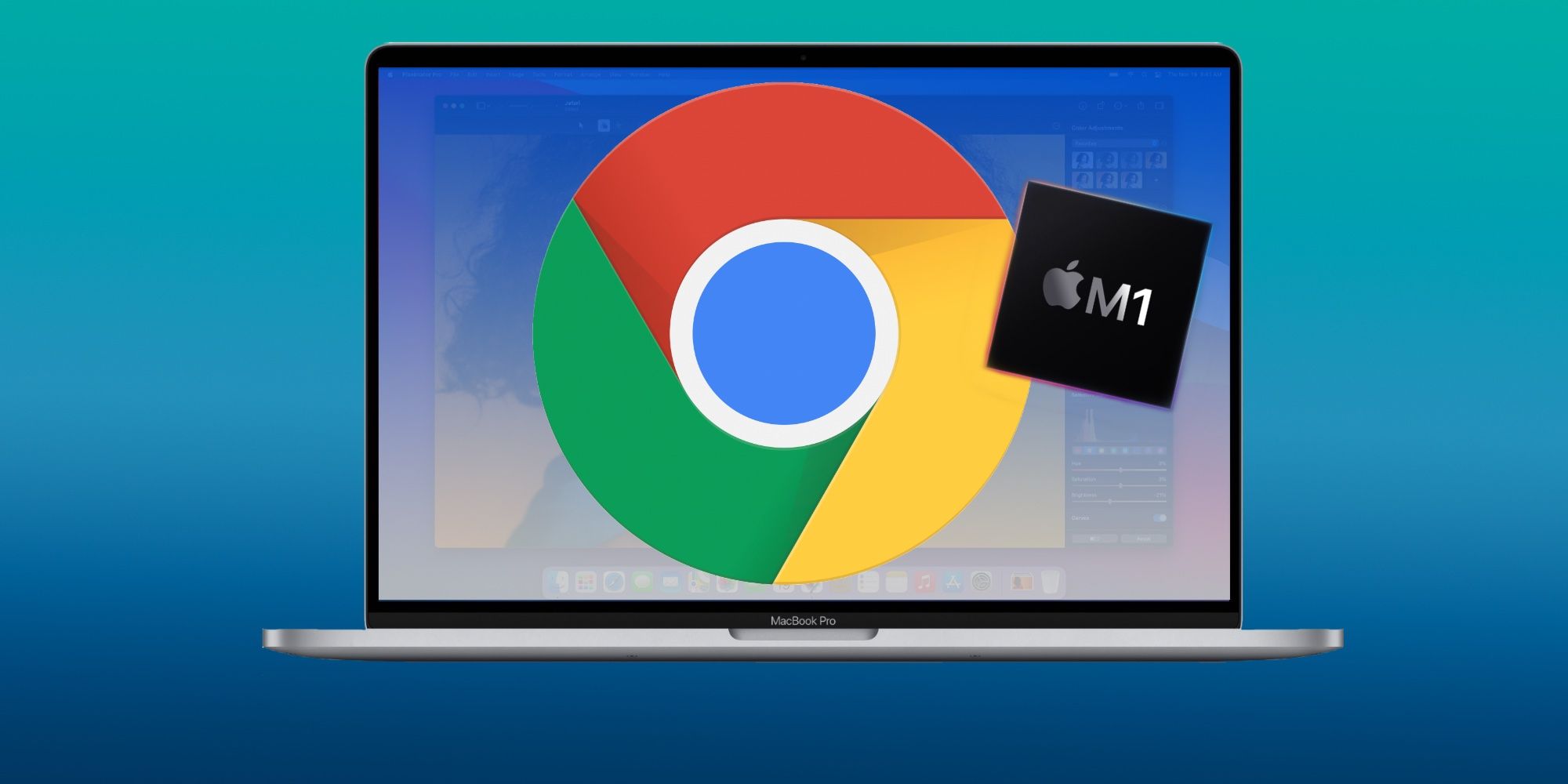 M1 MacBook with Google Chrome on its screen