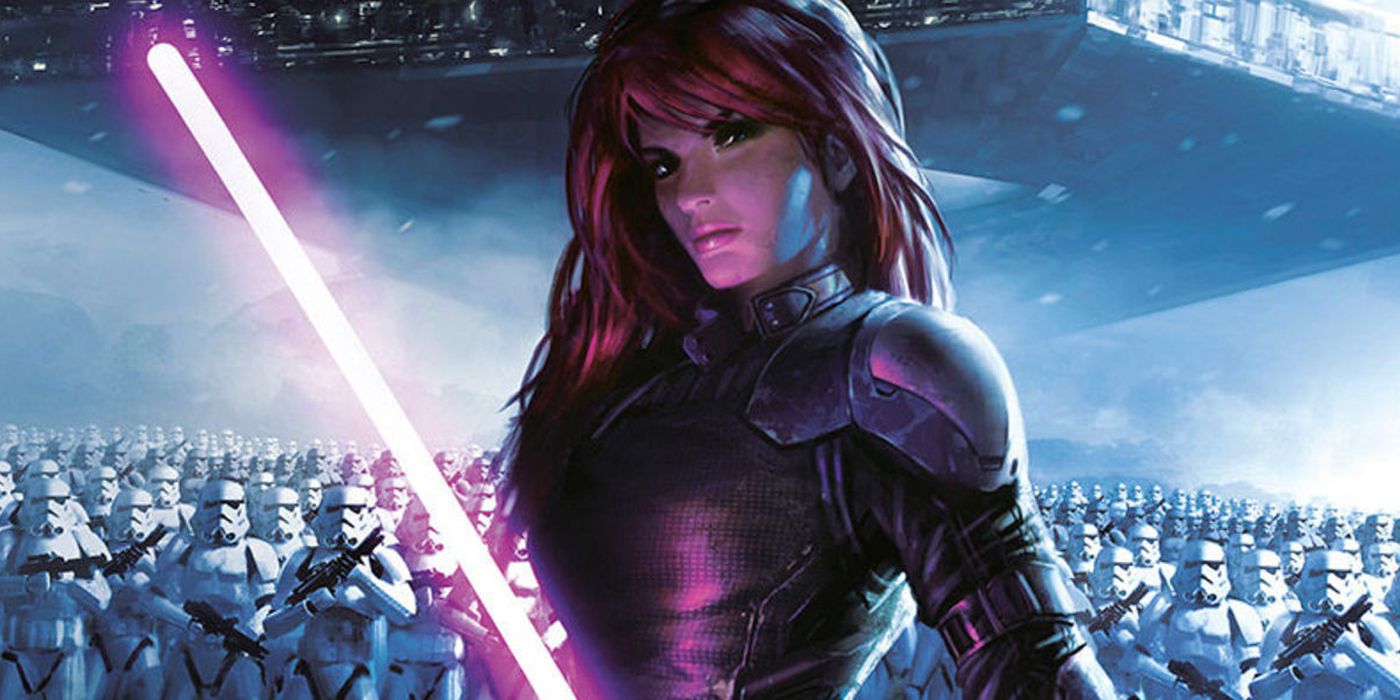 Mara Jade and Stormtroopers in Star Wars