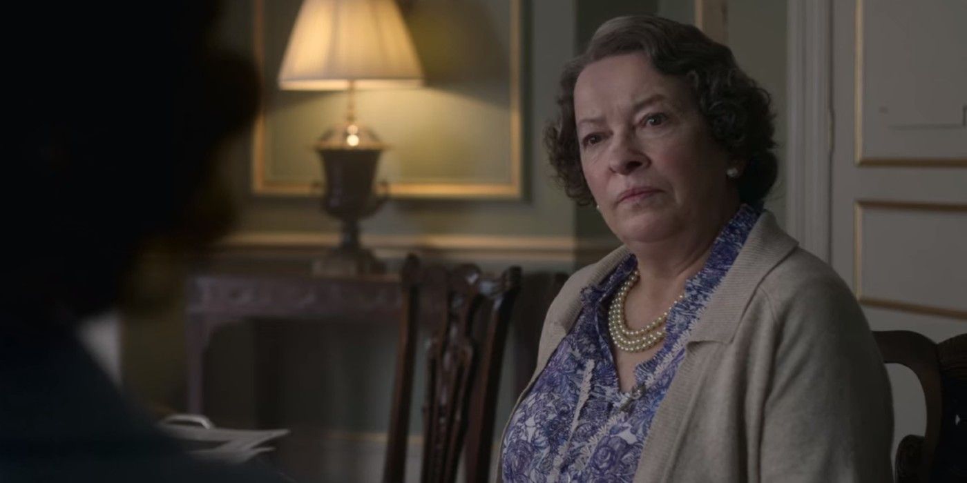 Marion Bailey as The Queen Mother in Season 3 of The Crown