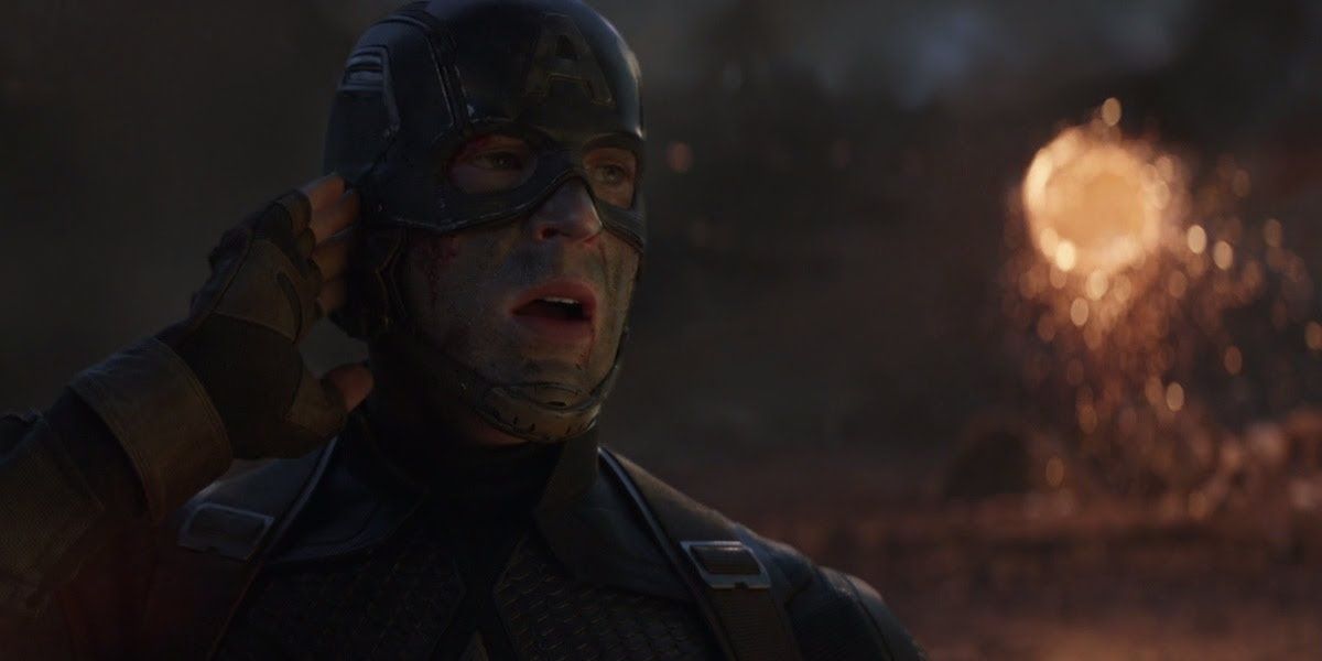 Cap with his finger on his ear during the portals scene in Avengers Endgame
