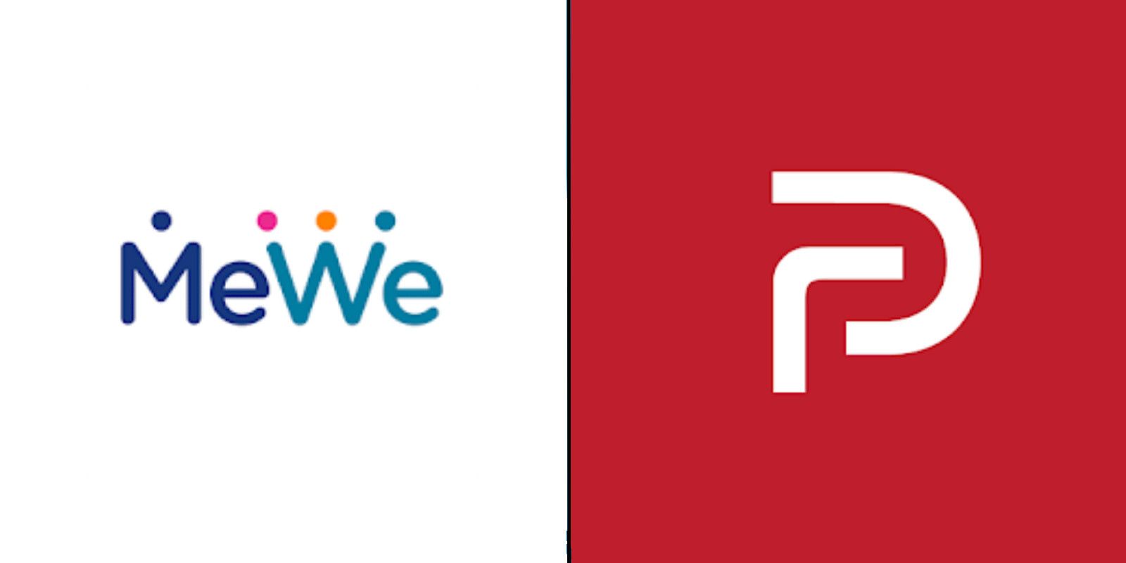 The MeWe and Parler logos