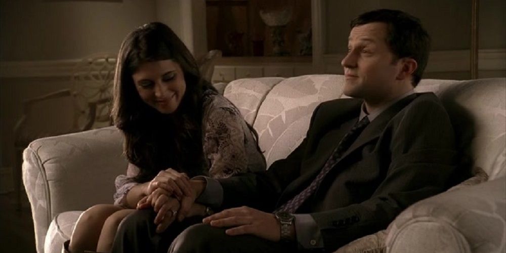 Meadow announces her engagement to Patsy's son Patrick in The Sopranos