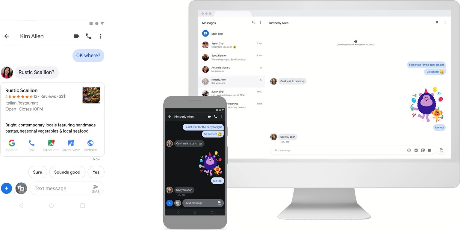 Messages by Google chat features screenshots