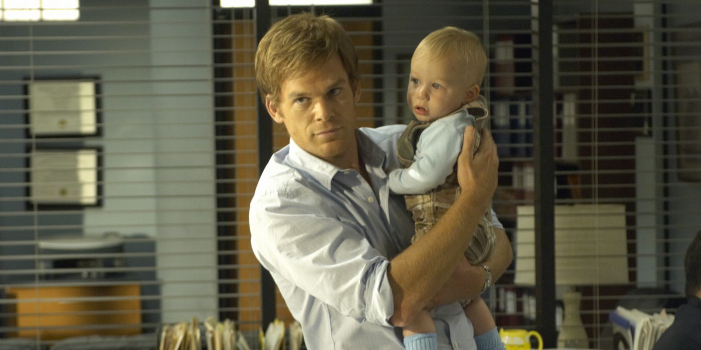 Michael C Hall as Dexter with Baby
