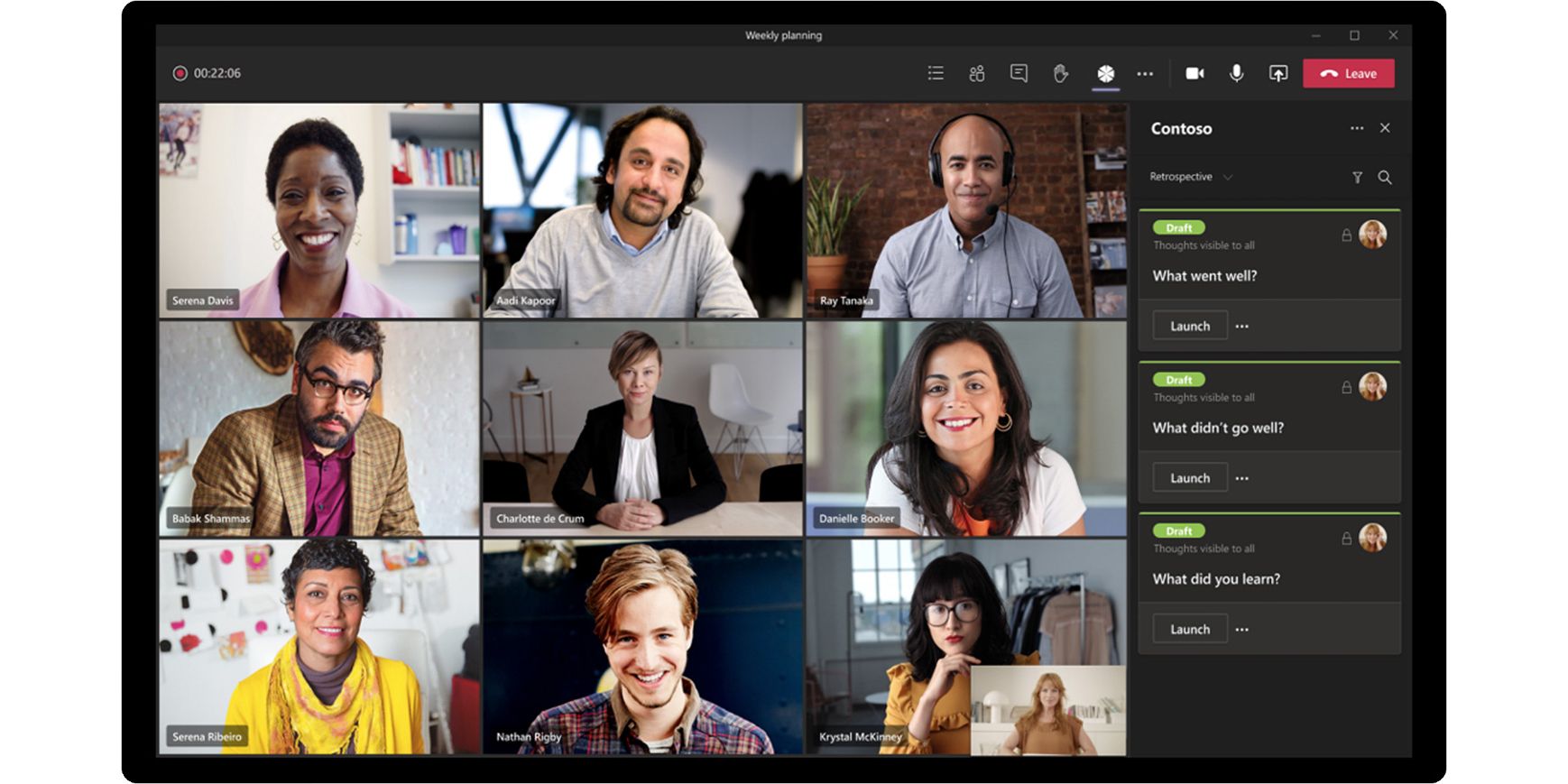 A view of video conferencing in Microsoft Teams