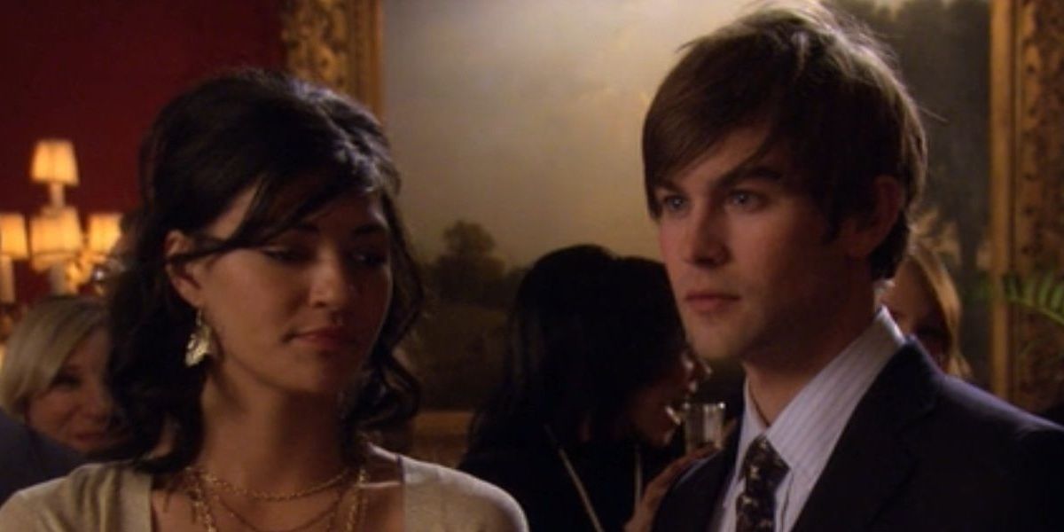 Vanessa and Nate at a party on Gossip Girl