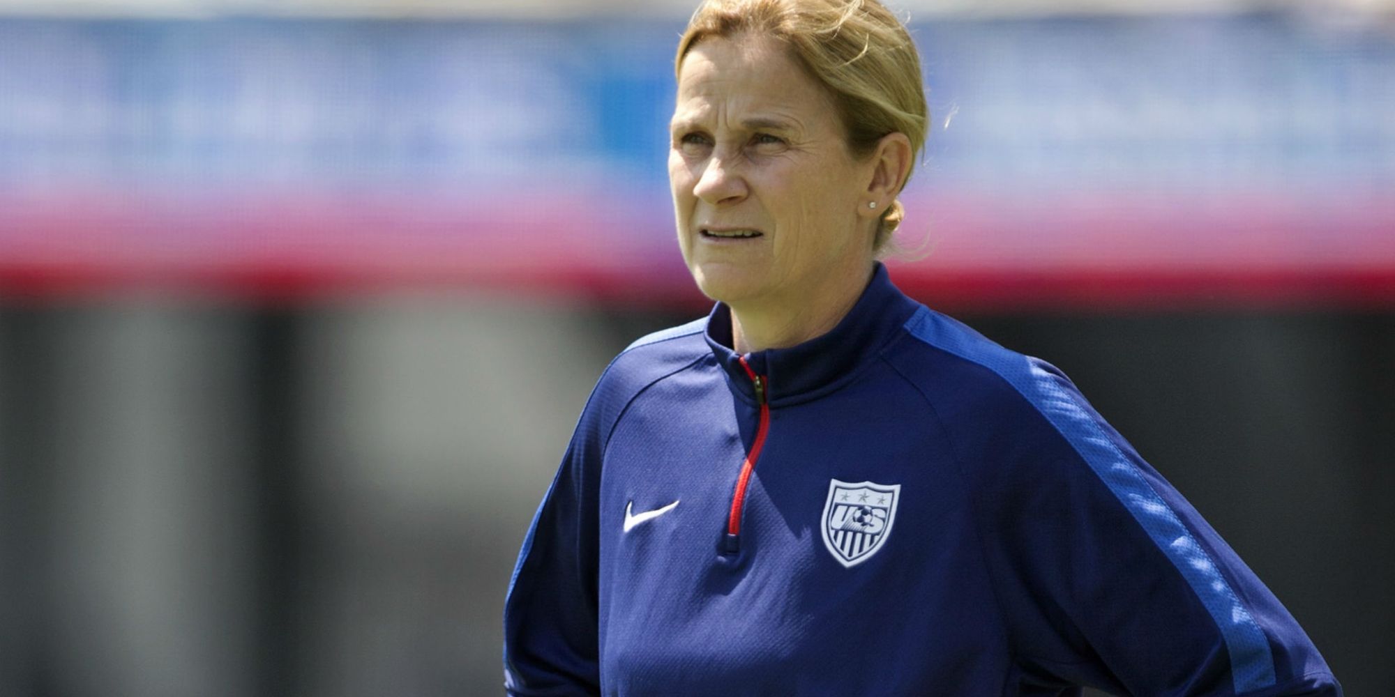 Jill Ellis watches from the sidelines
