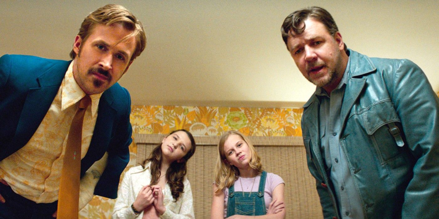 Healy, March, Holly and her friend in The Nice Guys