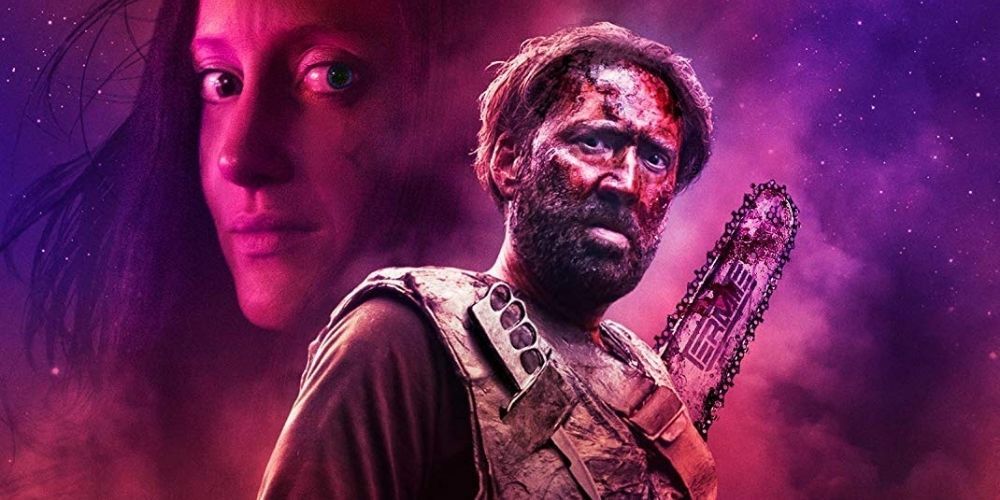 The poster for Mandy (2018)