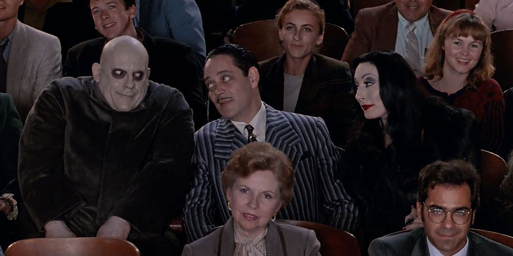La famille Addams dans le public.