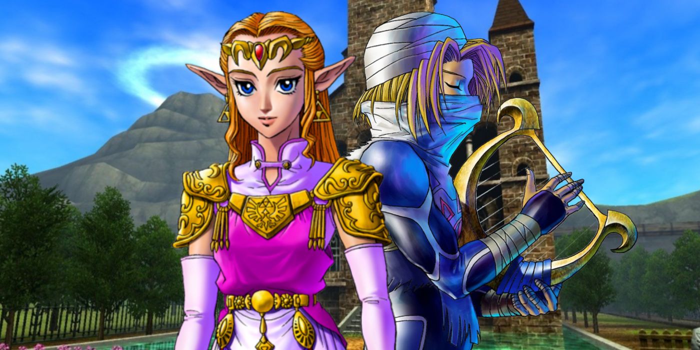 An image of Princess Zelda and her guise Shiek from Ocarina of Time.