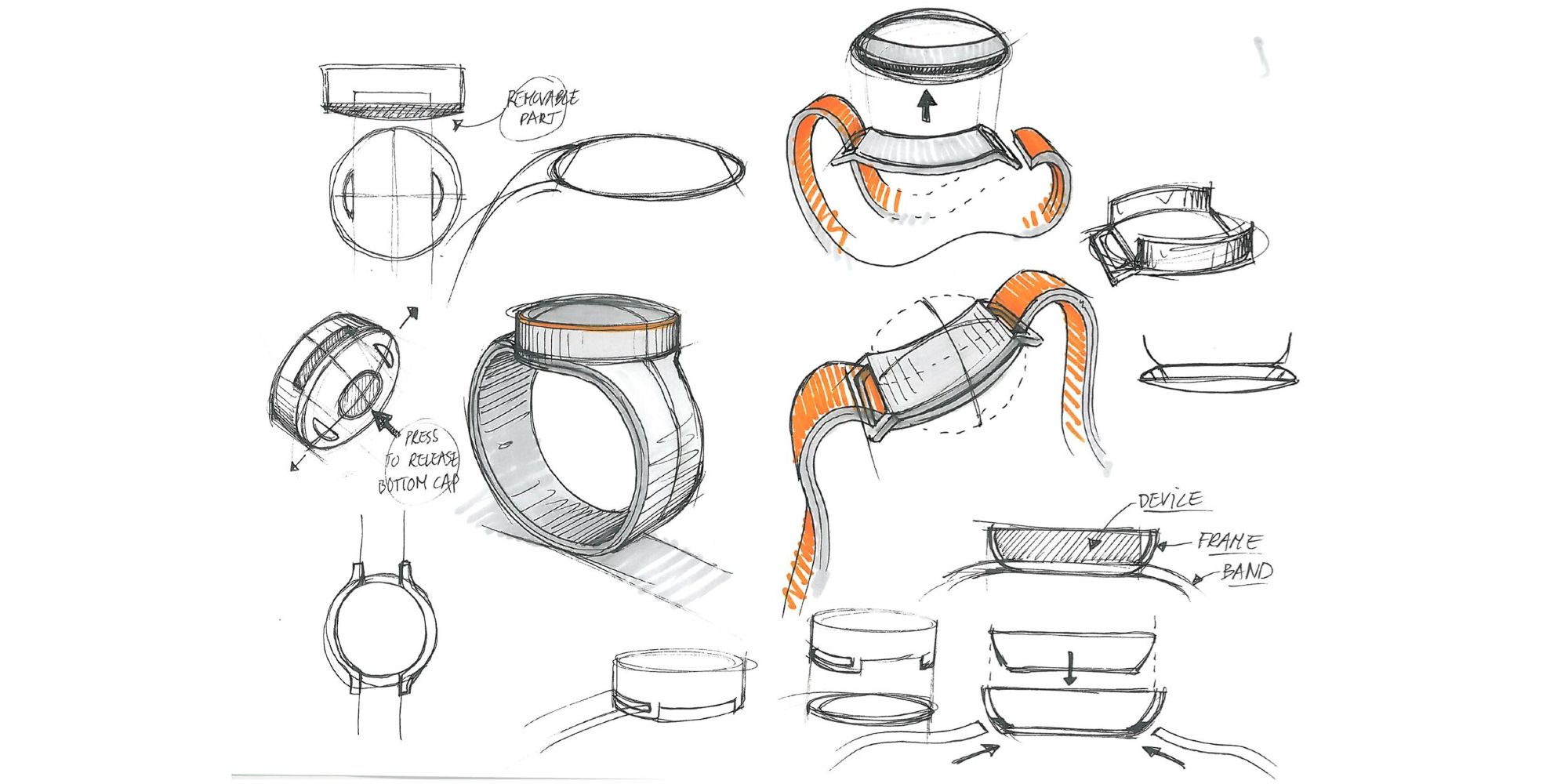 OnePlus smartwatch design sketches