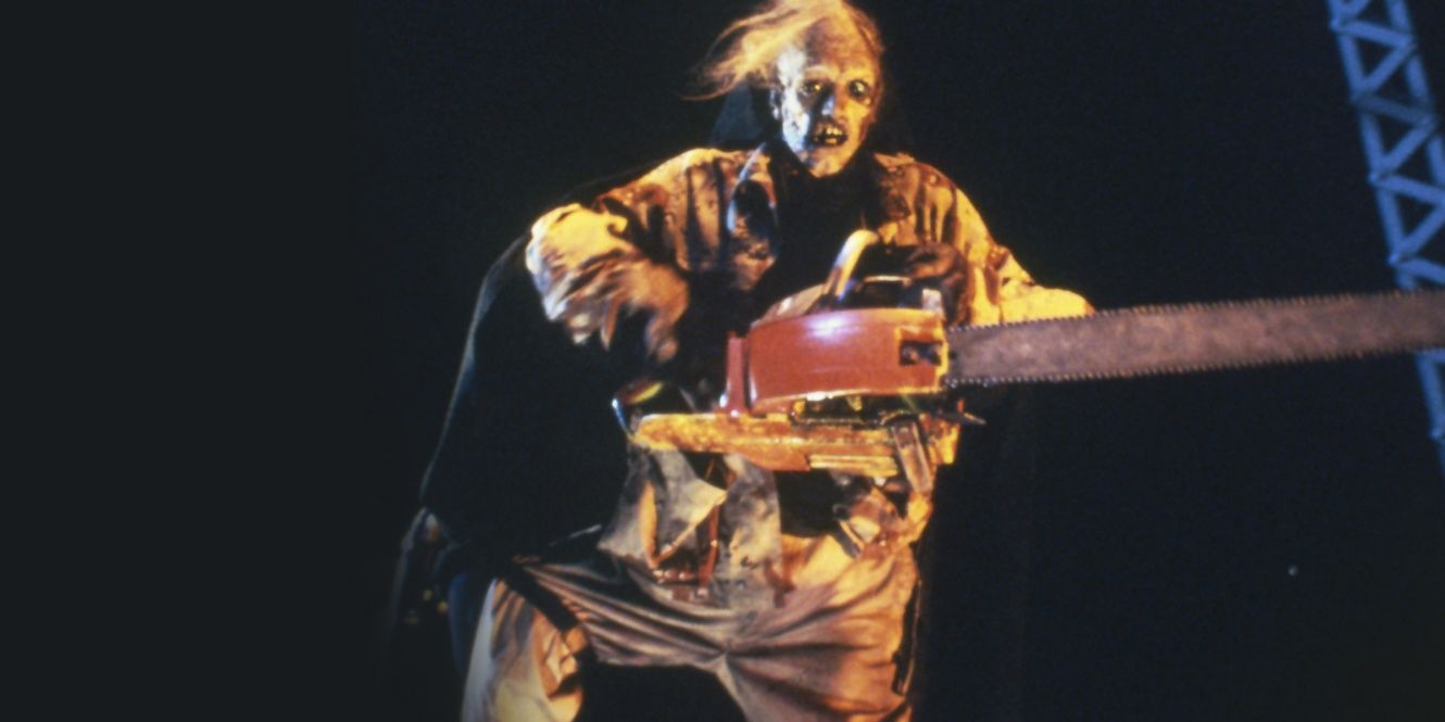 Leatherface in the darkness in Texas Chainsaw Massacre 2