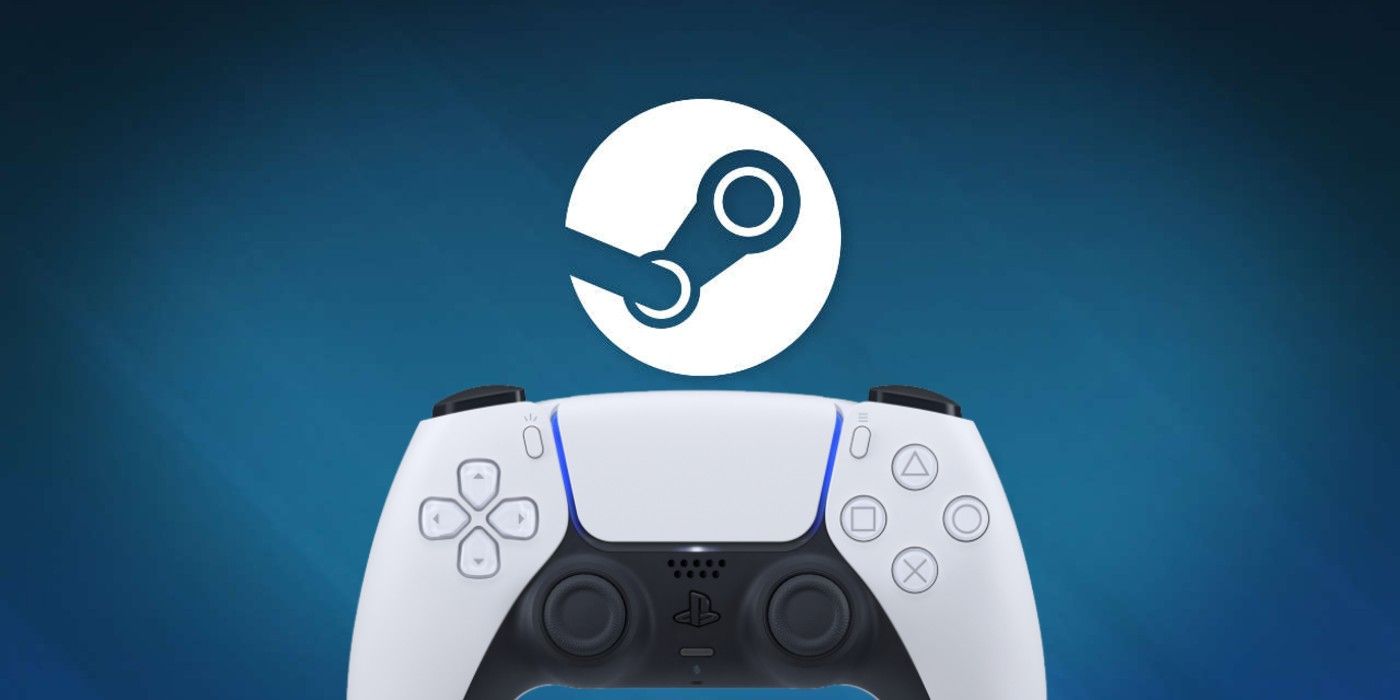 Steam Logo with PS5 controller
