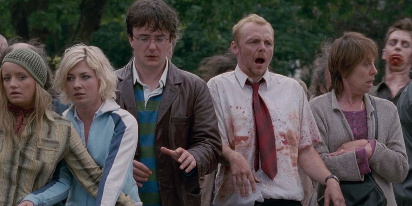 Pretending to be zombies in Shaun of the Dead