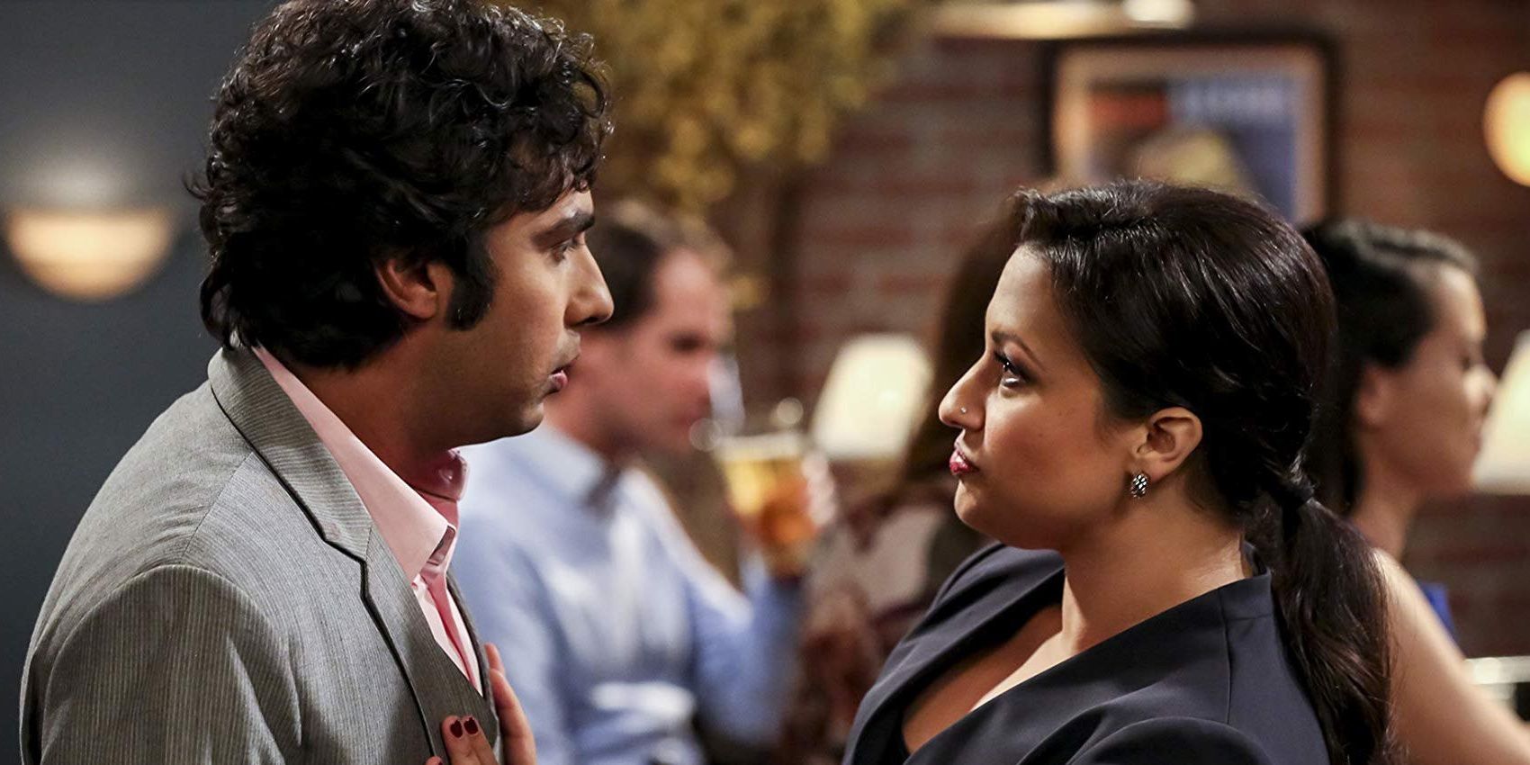 Raj and Anu on their first date on the Big Bang theory