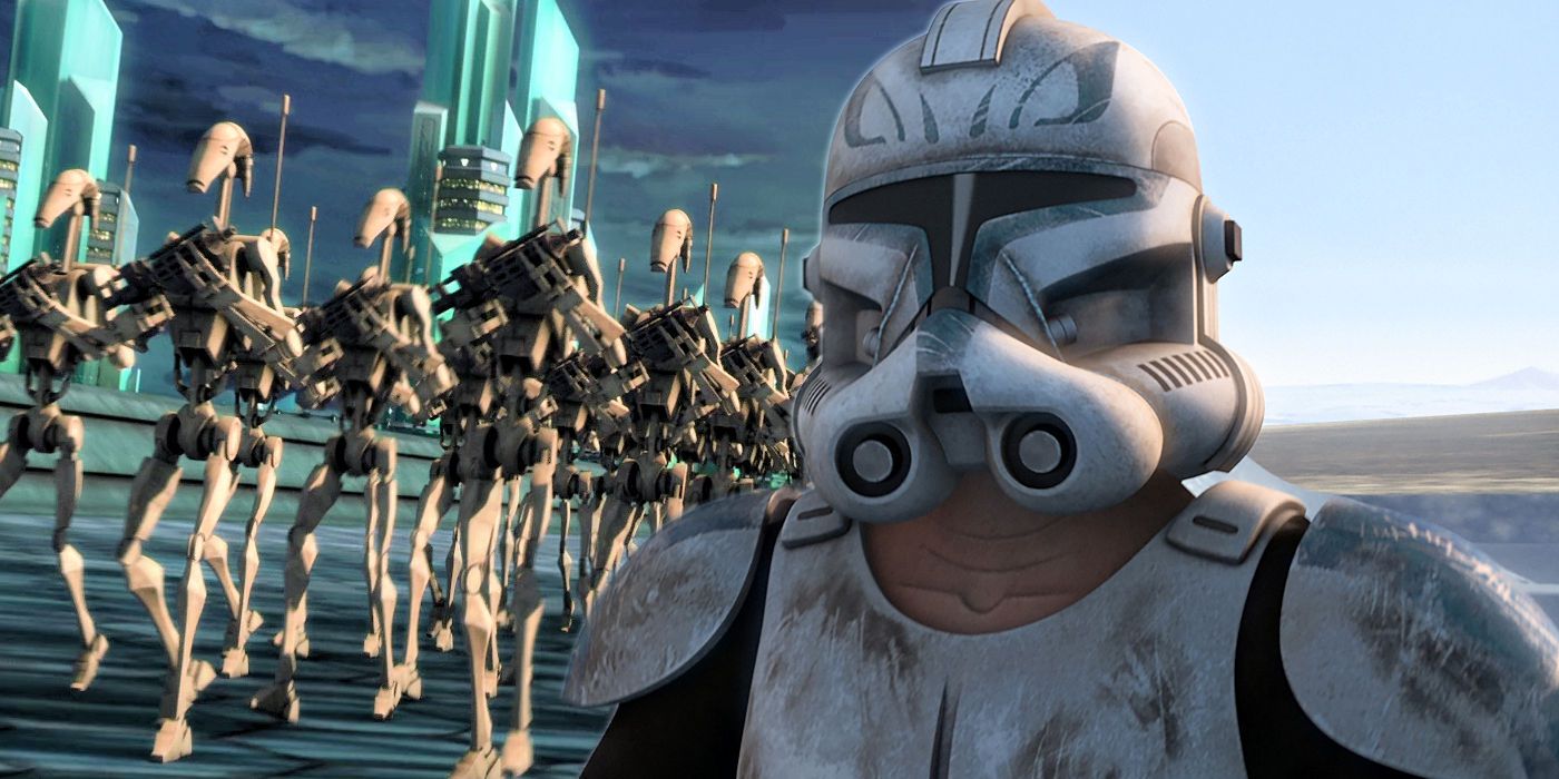 Rex in Star Wars Rebels and Droid Army in Clone Wars