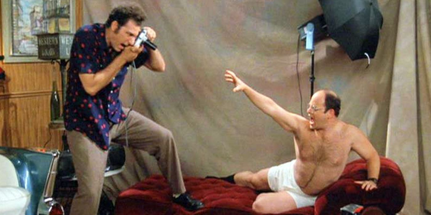 Kramer photographing George in Seinfeld