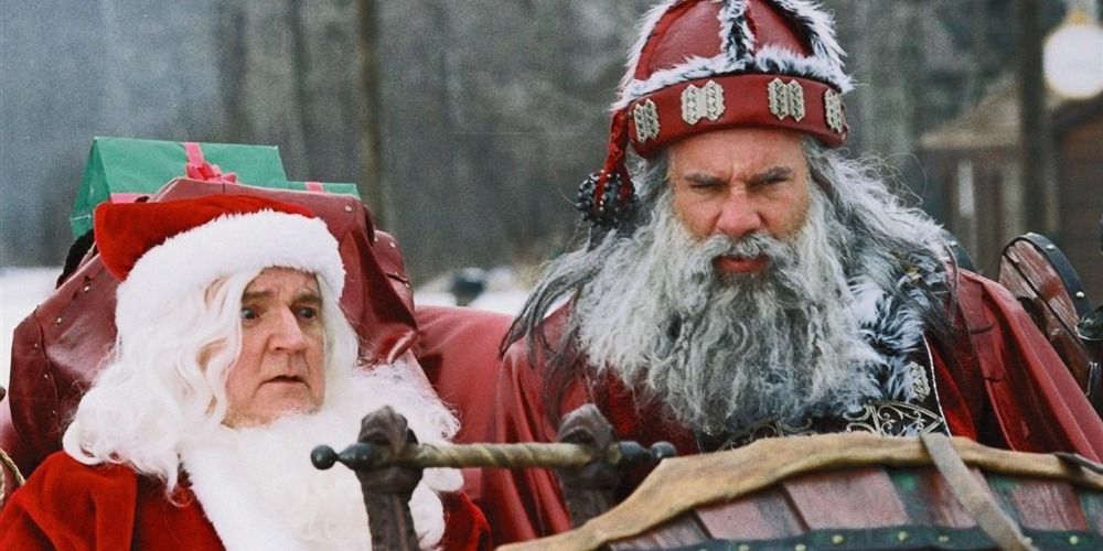 Two men looking scared in Santa's Slay