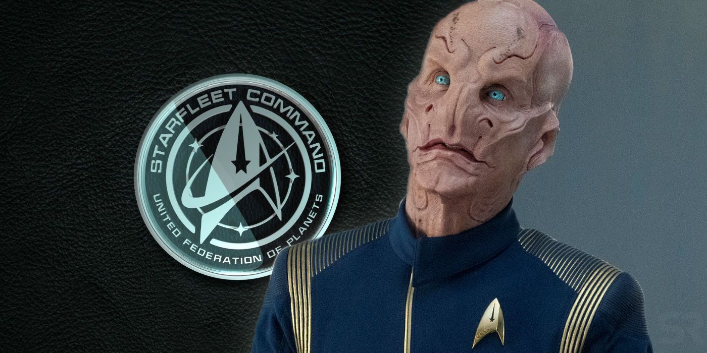 Saru and Starfleet Logo in Star Trek Discovery