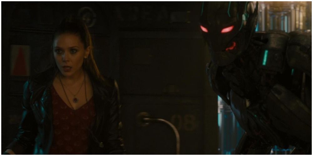 Scarlet Witch and Ultron fight The Avengers