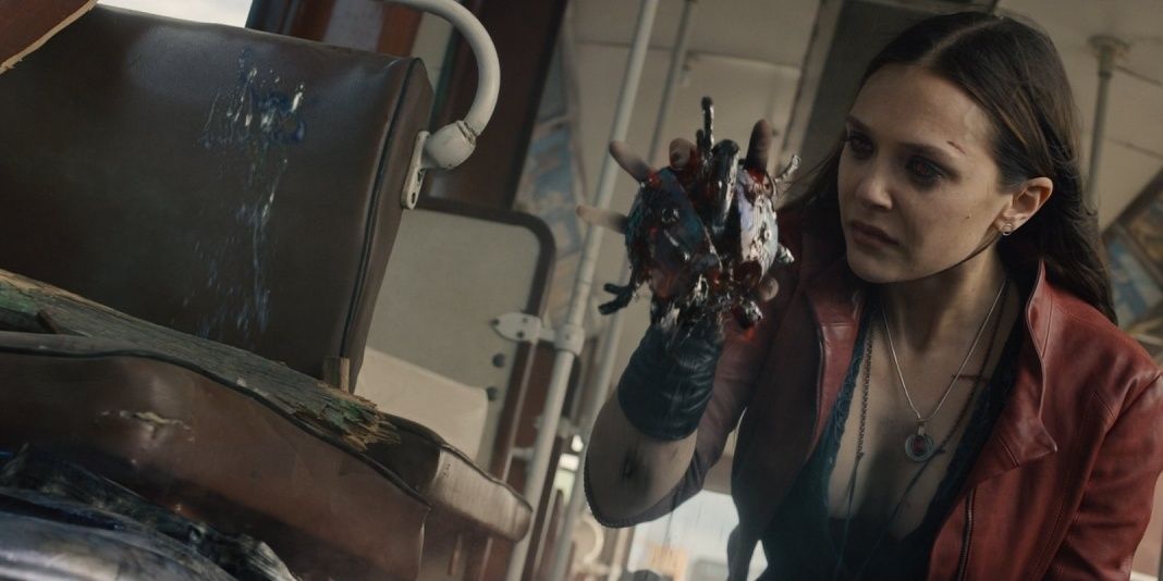 Scarlet Witch holds Ultron's heart in Avengers: Age Of Ultron