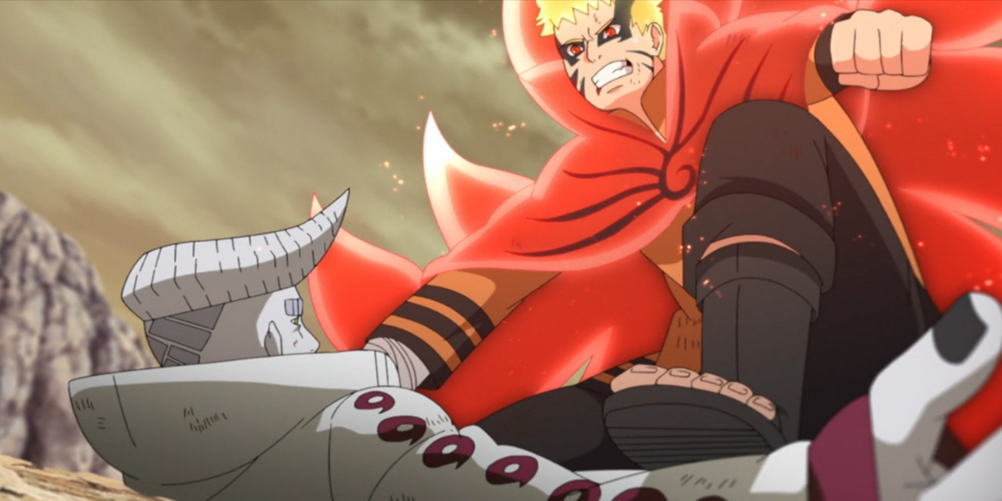 Naruto fighting Isshiki in Baryon Mode