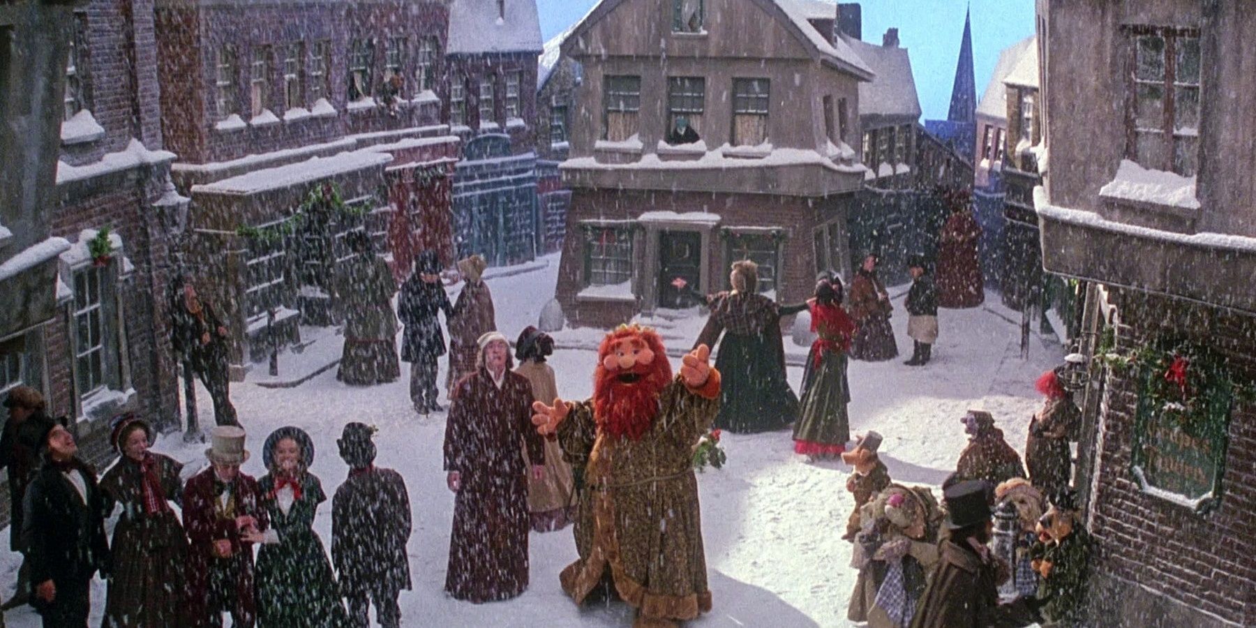 Scrooge and Christmas Present Singing in Muppet Christmas Carol