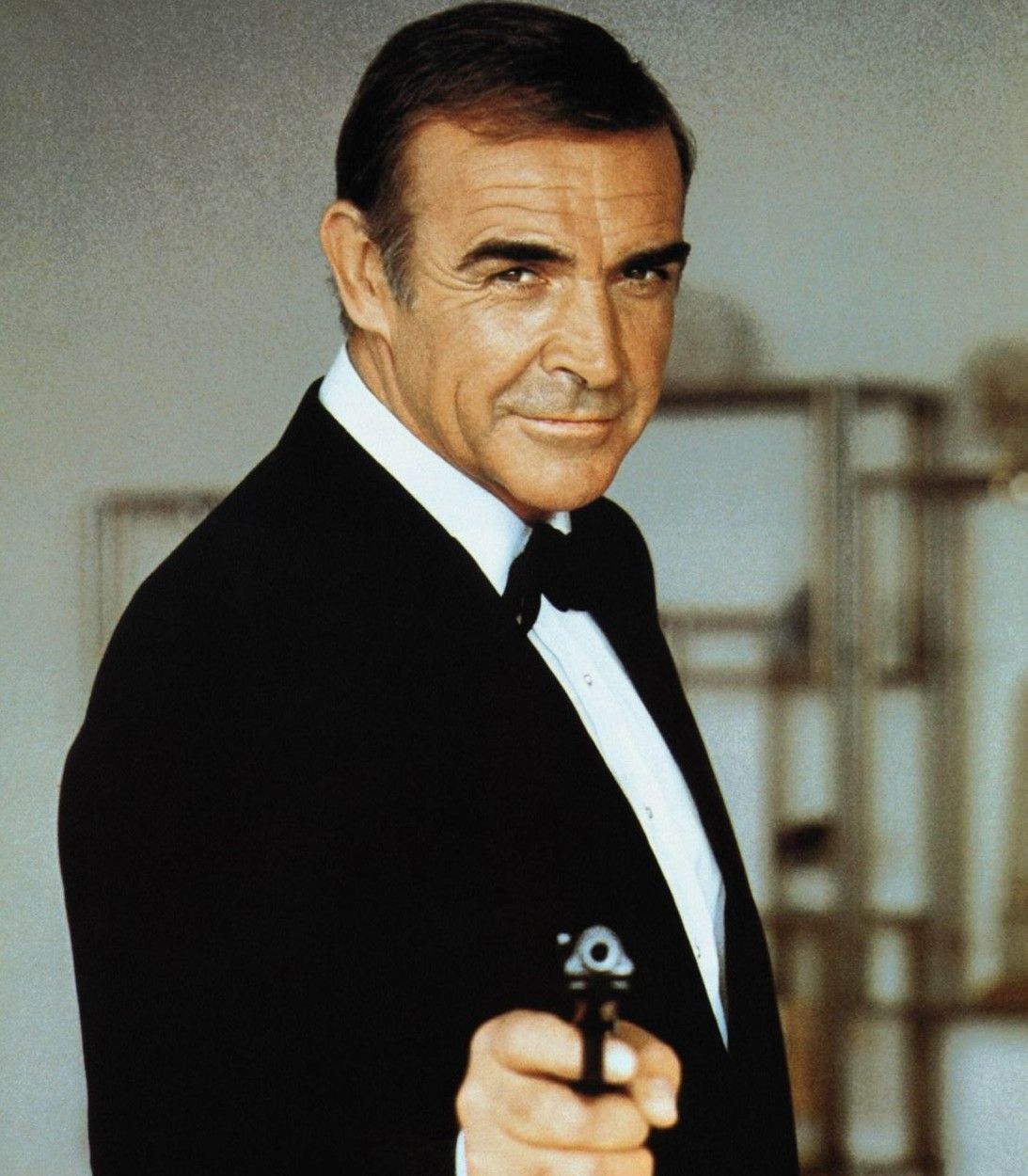 Sean Connery as James Bond Holding Gun Vertical