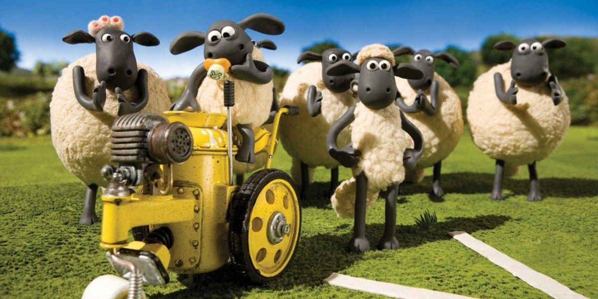 Shaun and other sheep in claymation show Shaun the Sheep 