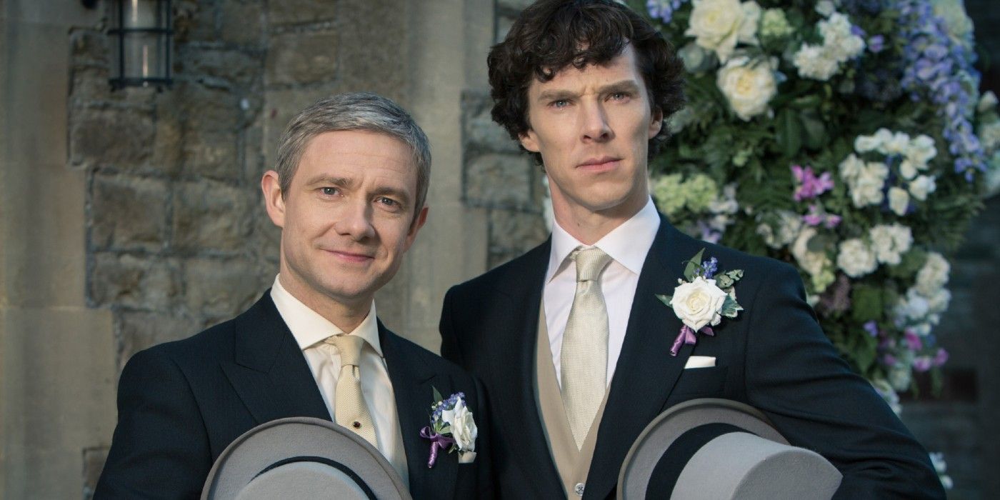 Sherlock and John at John's wedding