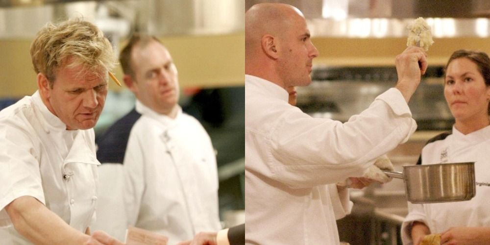 Side by side of Gordon Ramsey and his sous chef in Hell&rsquo;s Kitchen