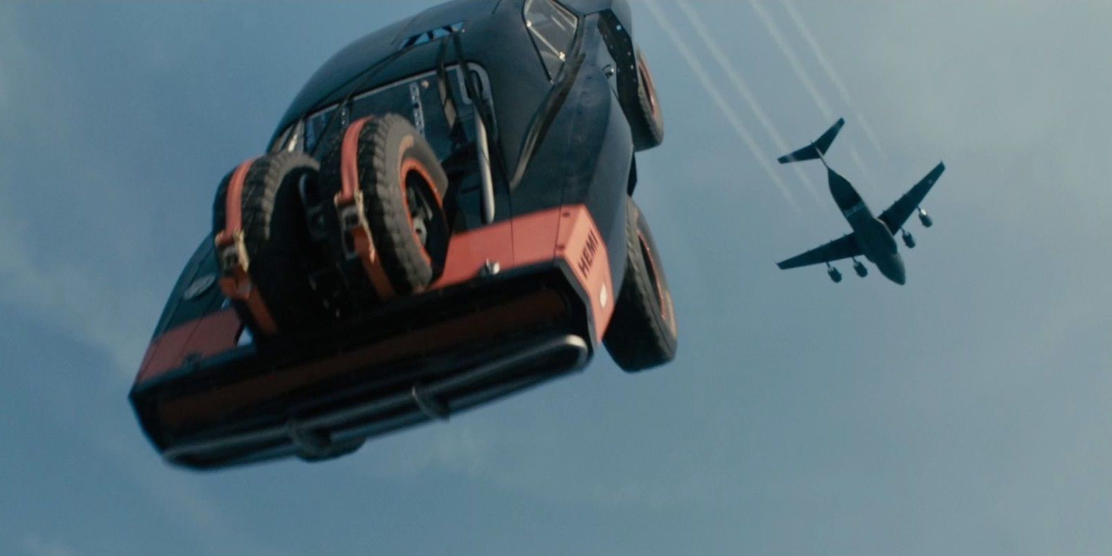 Skydiving cars in Furious 7