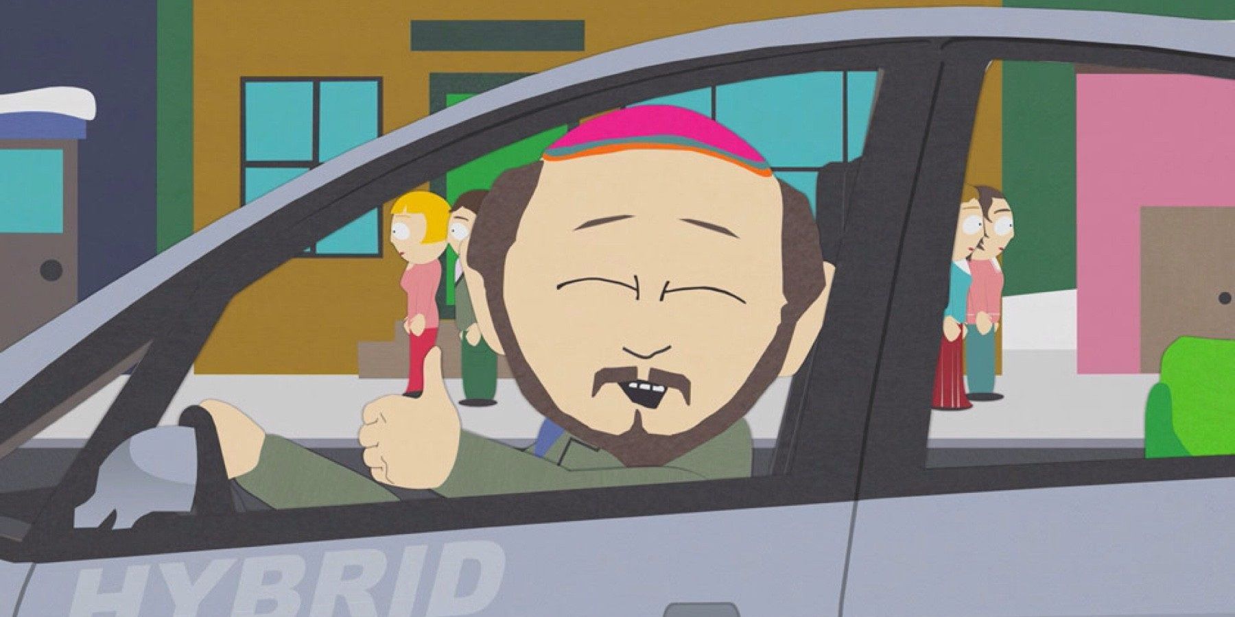 Gerald drives an electric car in South Park