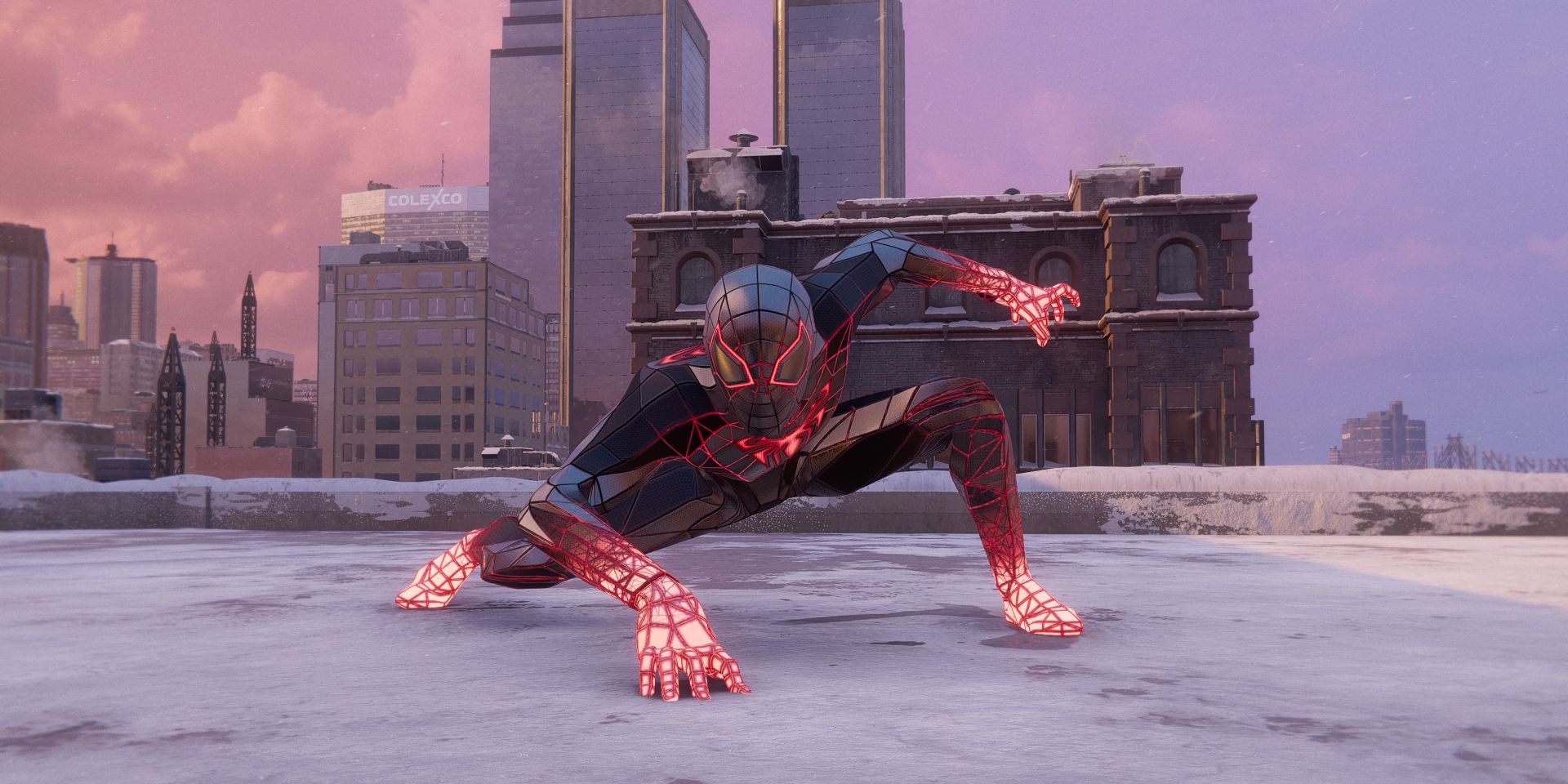 Spider-Man Miles Morales Programmable Matter Spider Suit Rooftop Pose