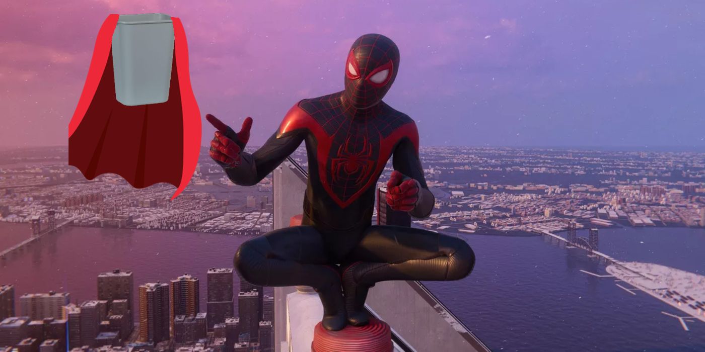 Spider-Man: Miles Morales Glitch Turns Trash Bin Into Superhero