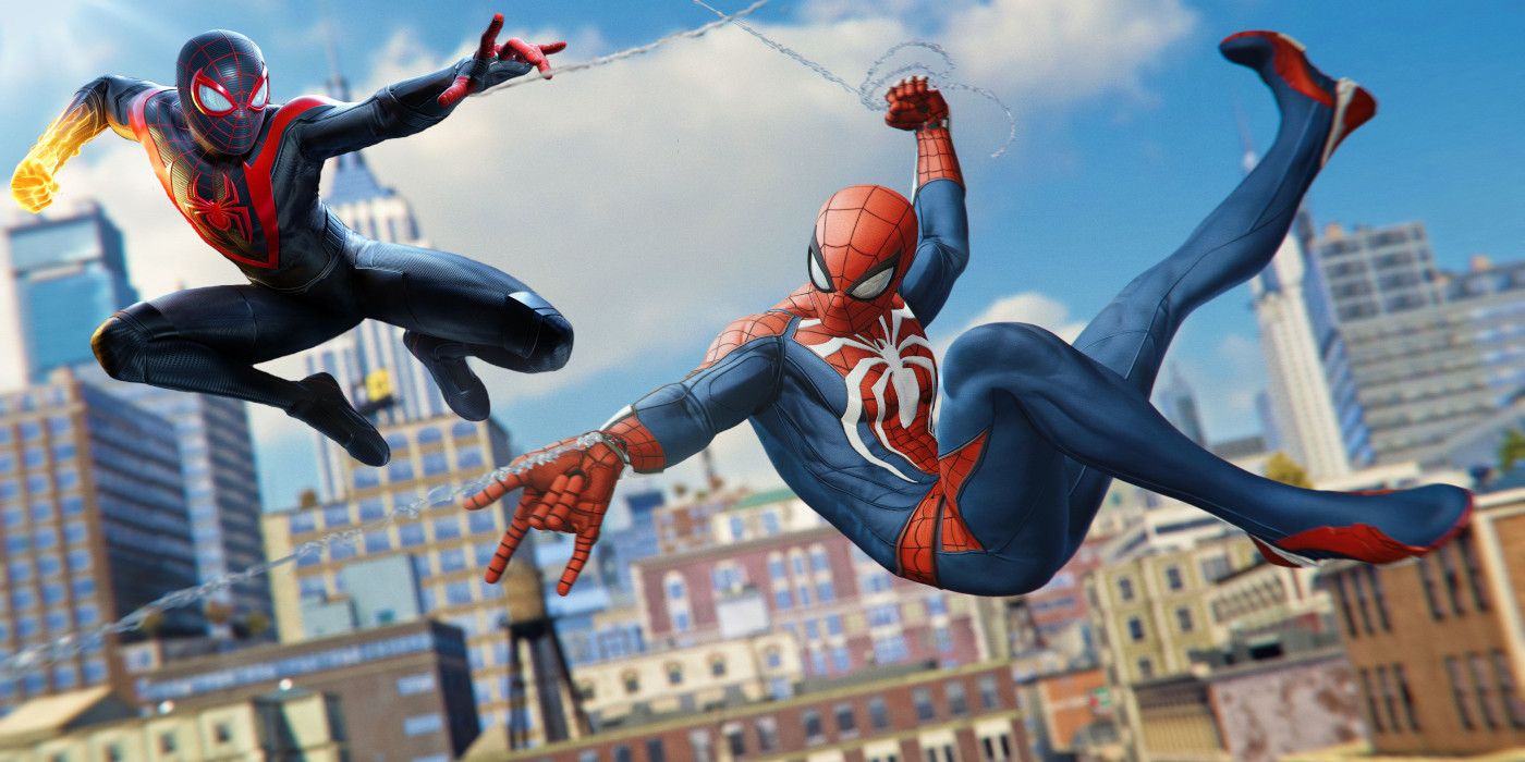 Peter Parker And Miles Morales Swinging Around Manhattan