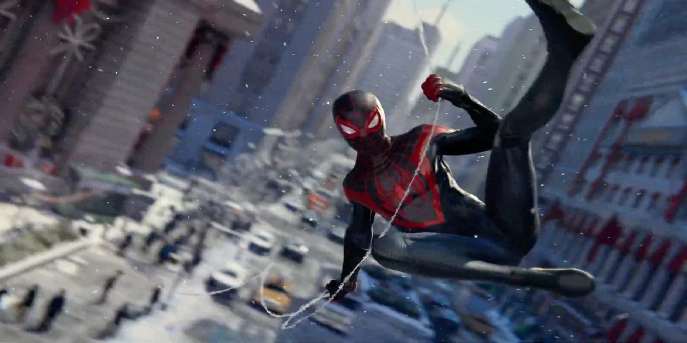 Spiderman Miles Morales Swinging