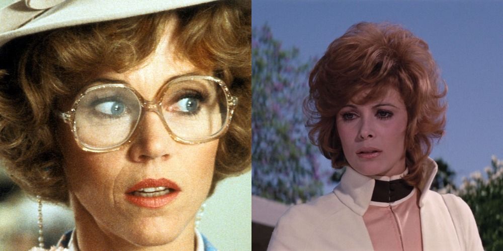 Split image of Jane Fonda and Tiffany Case in Diamonds are Forever