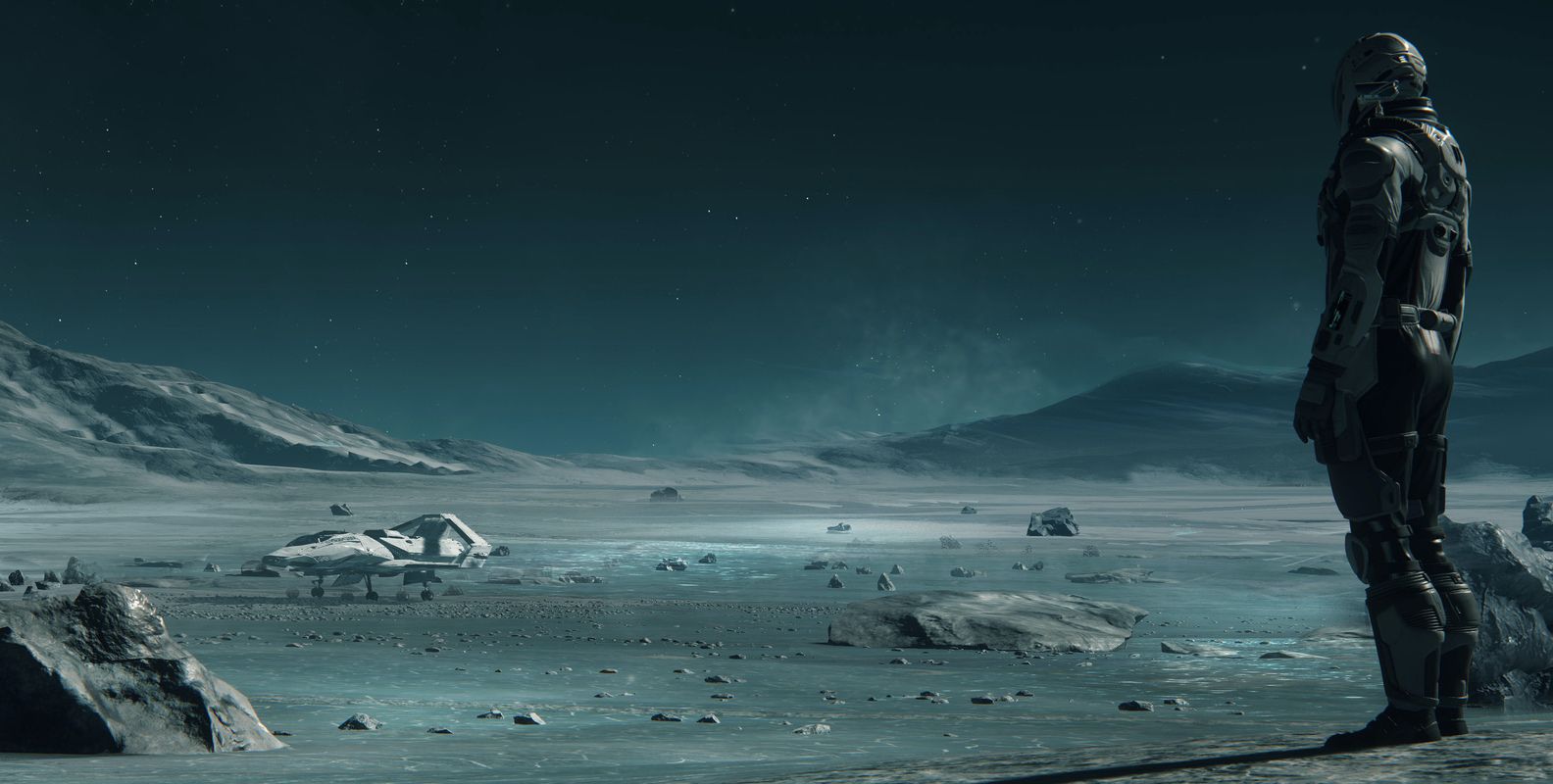 Star Citizen, screenshot of planetary landing