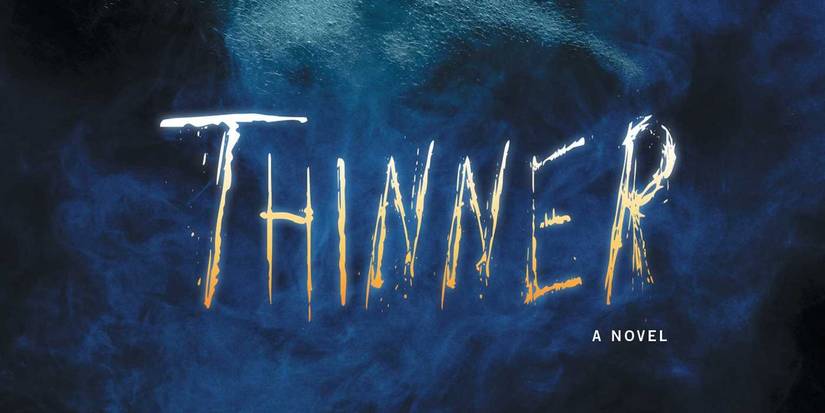 A logo for Stephen King's Thinner novel